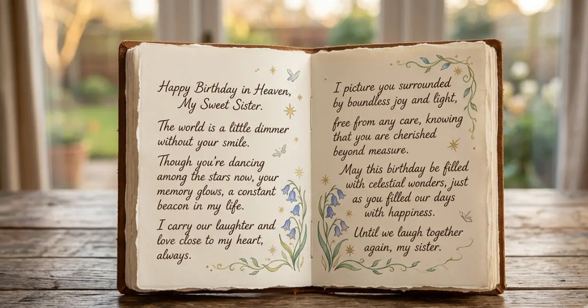 Happy Birthday to My Sister in Heaven Poems