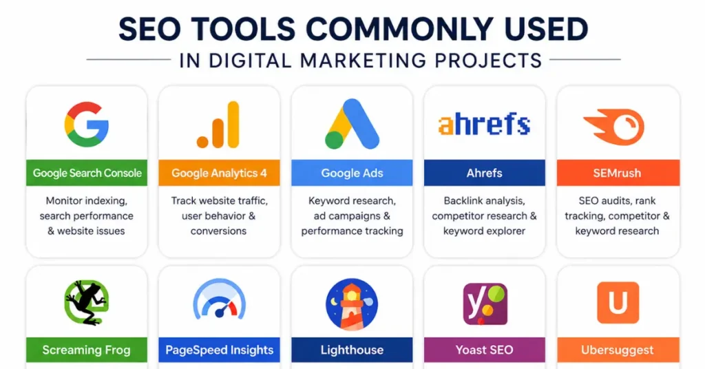 SEO Tools Commonly Used in Digital Marketing Projects
