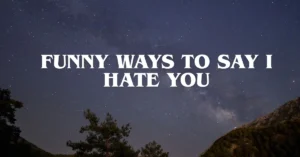 Funny Ways to Say I Hate You